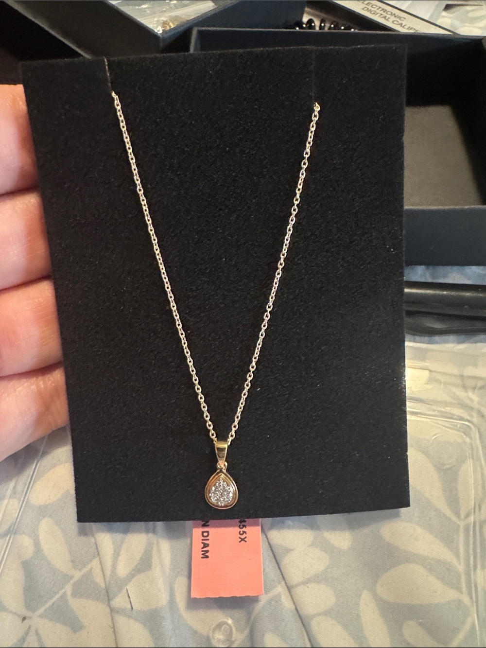 Gold  Teardrop Diamond Necklace